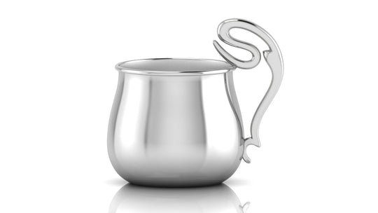 Silver Dinner Set for Baby and Child - Curved Feeding Set