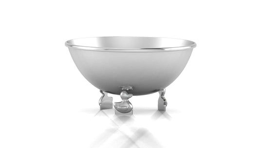 Sterling Silver Bowl for Baby and Child - Duck supports