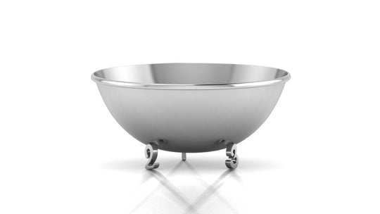 Sterling Silver Bowl for Baby and Child - 123 Number supports