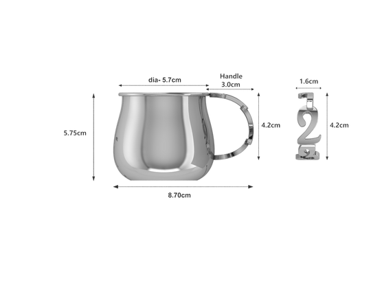 Silver Baby Cup with a 123 Handle