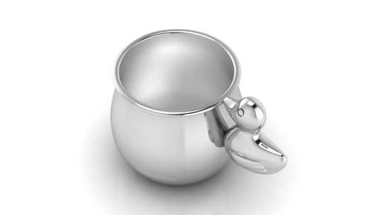Silver Baby Cup with a Duck Handle