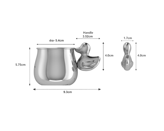 Silver Baby Cup with a Duck Handle