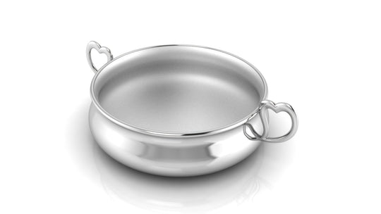 Silver Bowl for Baby and Child - Heart Feeding Porringer