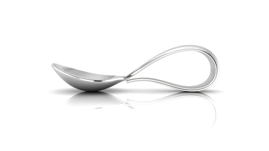 Silver Baby Spoon and Fork Set - Classic Loop