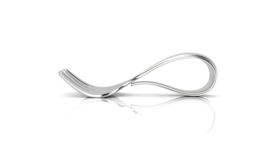 Silver Baby Spoon and Fork Set - Classic Loop