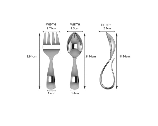 Silver Baby Spoon and Fork Set - Classic Loop