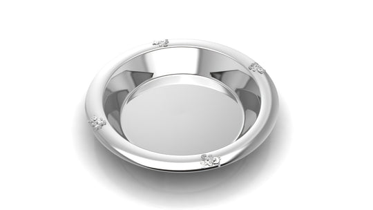 Sterling Silver Plate for Baby and Child - Teddy Bear