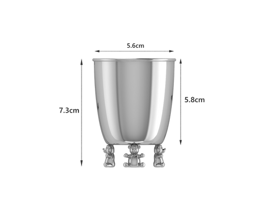 Silver Teddy Baby Cup