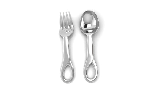 Sterling Silver Baby Spoon & Fork Set - Sophie
