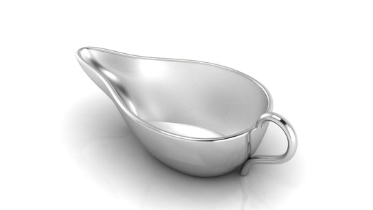 Silver Baby Feeder - Flat Milk / Medicine Porringer with a Plain Handle