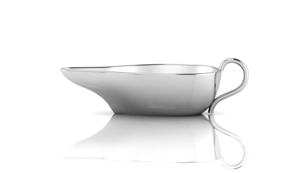 Silver Baby Feeder - Flat Milk / Medicine Porringer with a Plain Handle