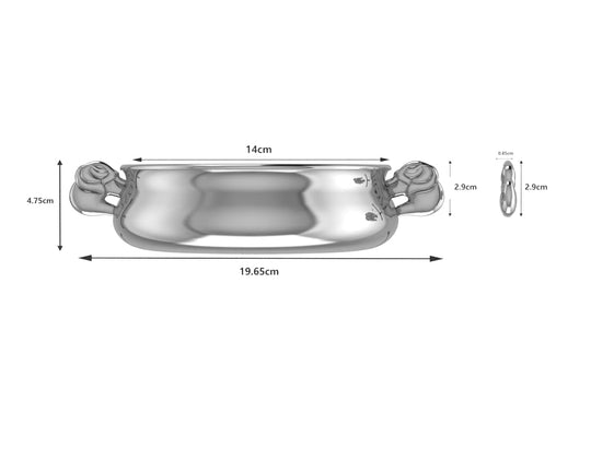 Silver Bowl for Baby and Child - Elephant Feeding Porringer