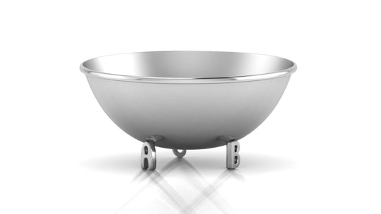 Sterling Silver Bowl for Baby and Child - ABC Letter supports