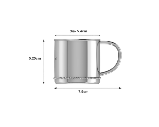 Silver Baby Cup - Beaded Classic with a Plain Handle