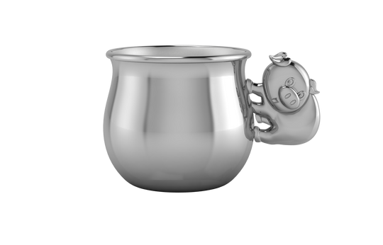 Silver Plated Gift Set for Baby - Hamper with Piggy Bowl, Cup and Spoon