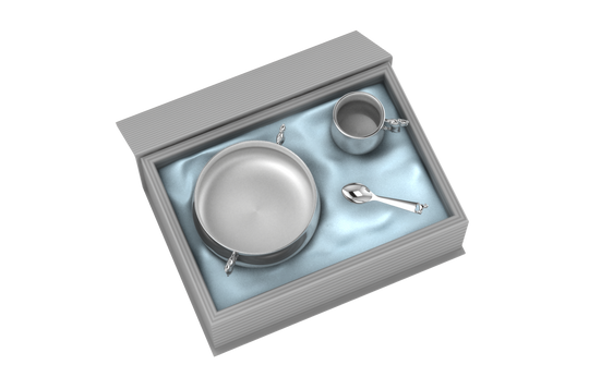 Silver Plated Gift Set for Baby - Hamper with Horse Bowl, Cup and Spoon
