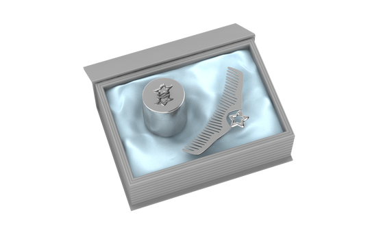 Silver Plated Gift Set for Baby - Hamper with Star Box and Star Comb