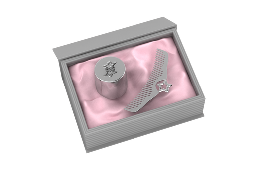 Silver Plated Gift Set for Baby - Hamper with Star Box and Star Comb