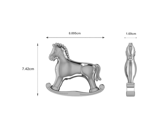 Silver Plated Baby Rattle - Rocking Horse