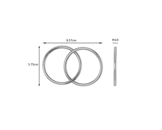 Silver Two Ring Baby Teether Rattle