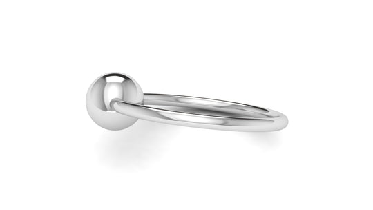 Silver Single Ring Teether Baby Rattle