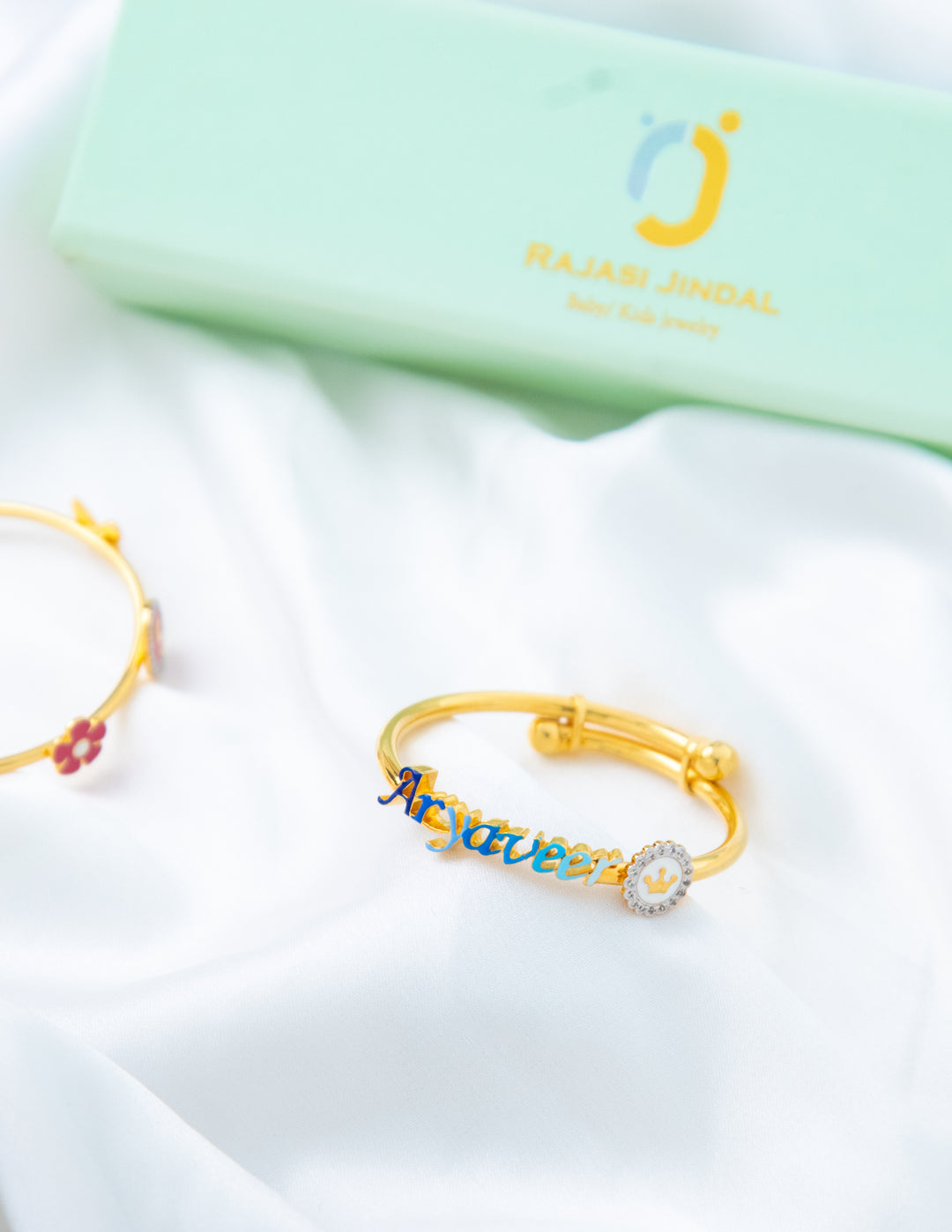 Name Crown Silver Adjustable Bangle