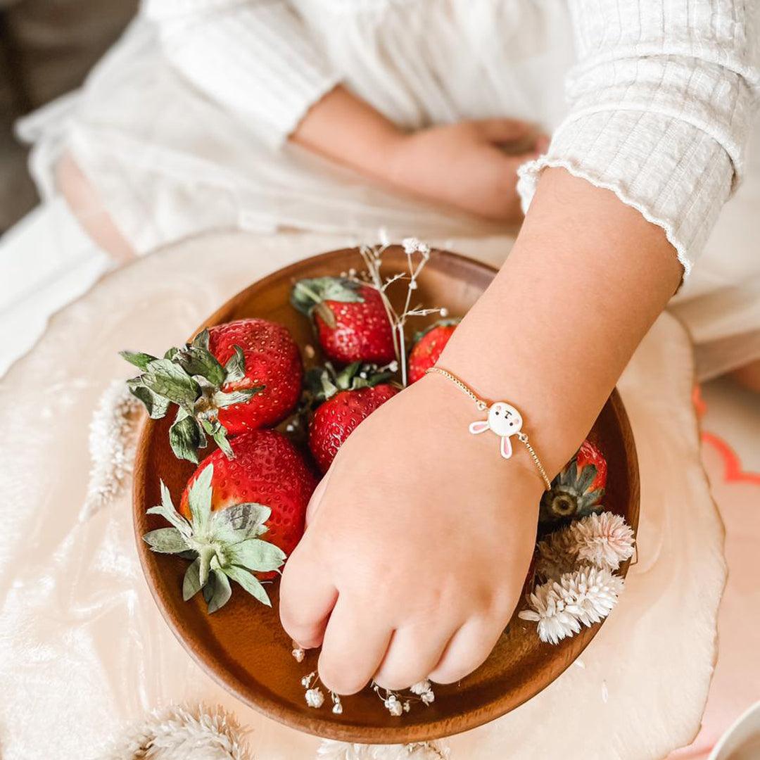 Being Pink Bunny Bracelet for babies and kids — BIS Hallmarked, by Rajasi Jindal
