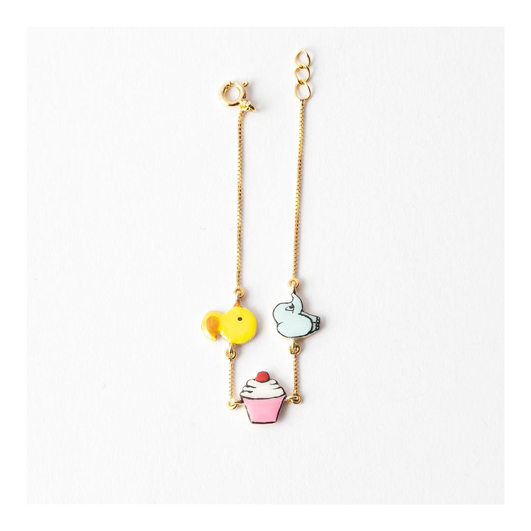 3 Motif Gold Bracelet