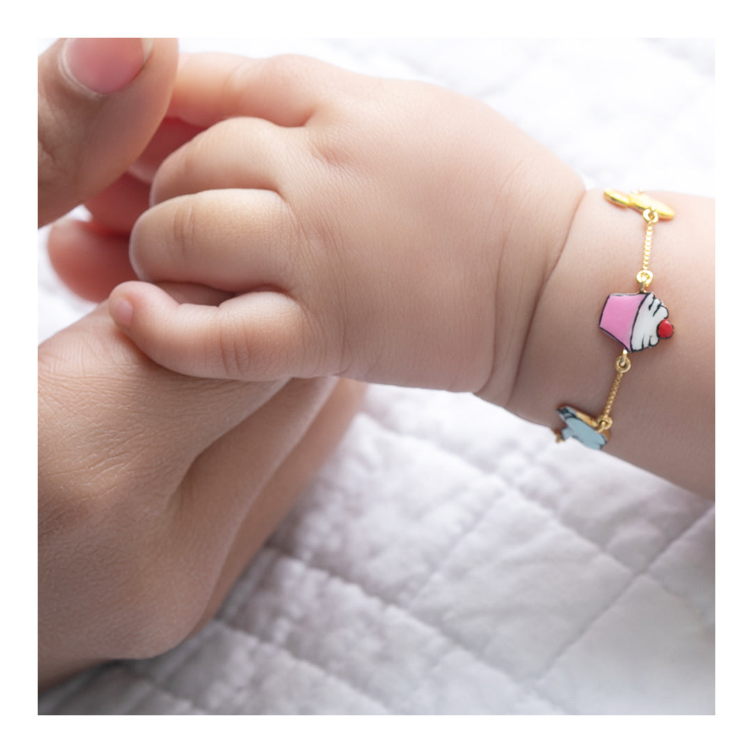 3 Motif Silver Bracelet (Duck/Cupcake/Jumbo)