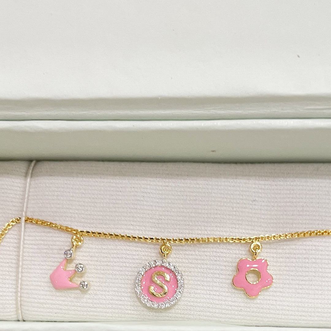 3 motif Gold Bracelet