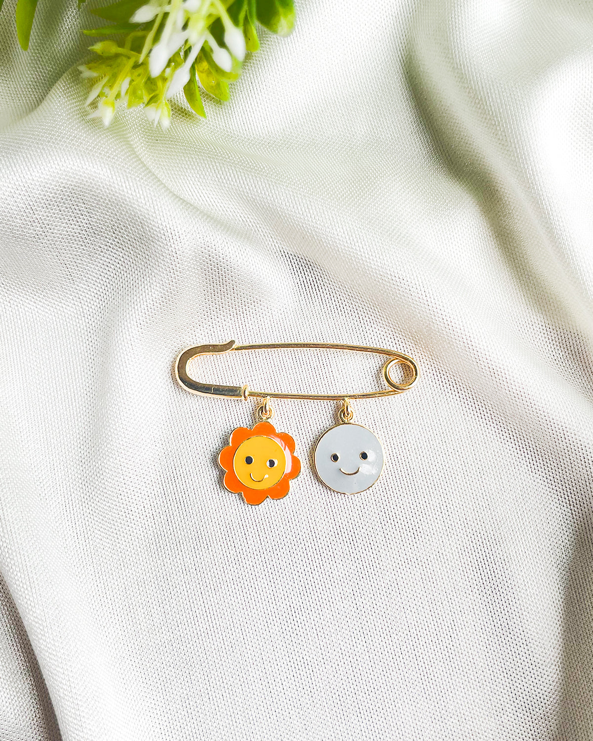 The Sky Lapel Pin, sun and smile, for kids — by Rajasi Jindal