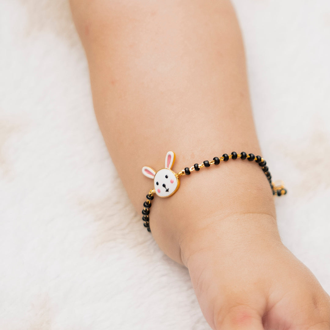 Being Bunny Pink Gold Nazariya for babies — BIS Hallmarked gold evil eye, by Rajasi Jindal