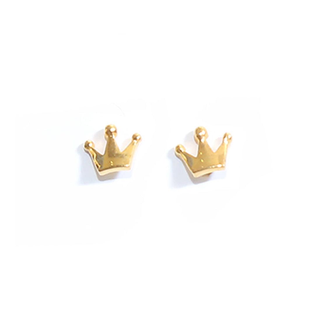 Crown Princess Gold Earrings for babies and kids — BIS Hallmarked gold, by Rajasi Jindal