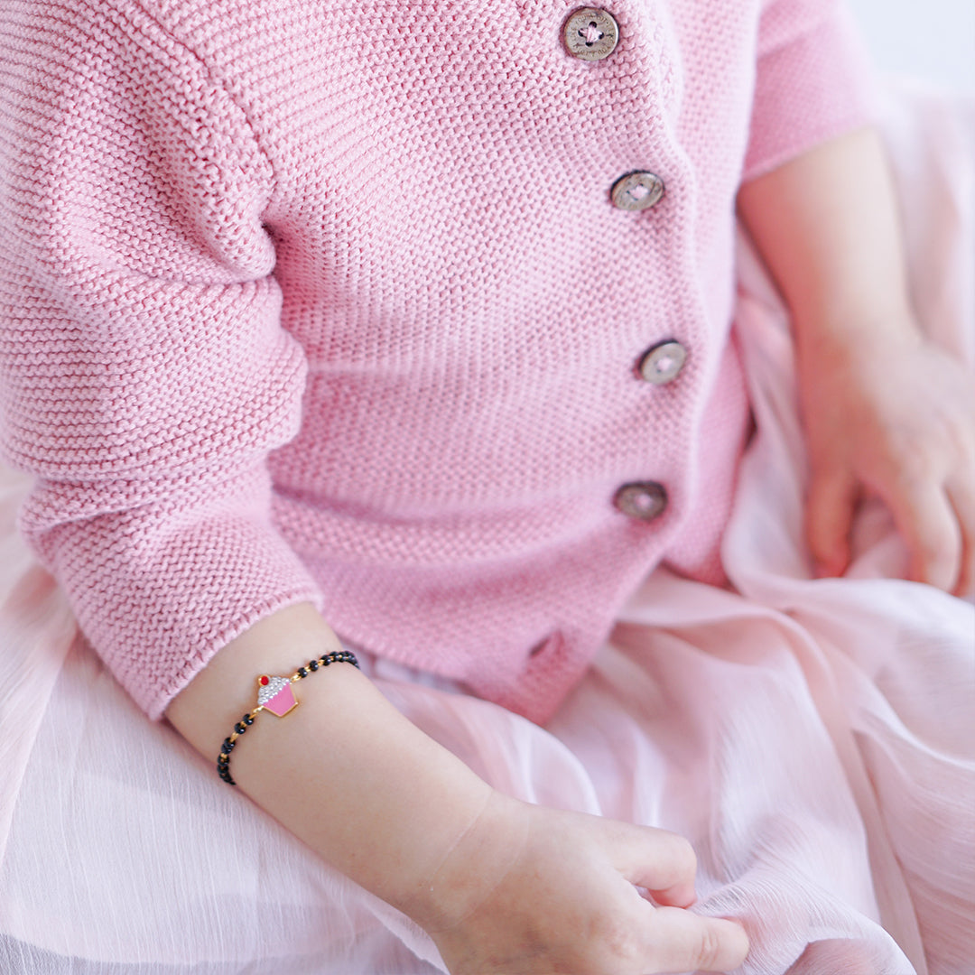 Studded Cupcake Silver Nazariya for babies — BIS Hallmarked 925 silver nazariya, by Rajasi Jindal