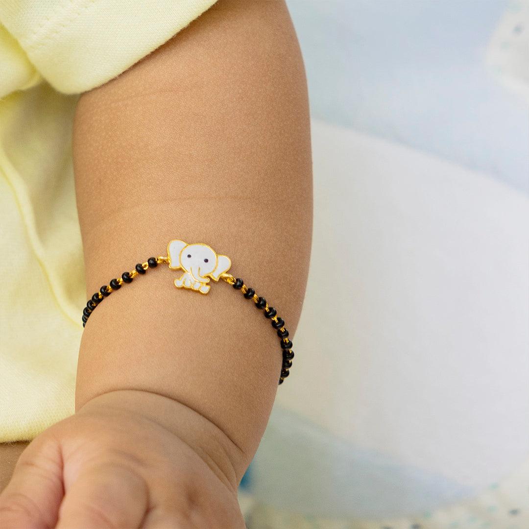 Jumbo the Elephant Nazariya for babies — BIS Hallmarked evil eye nazariya, by Rajasi Jindal