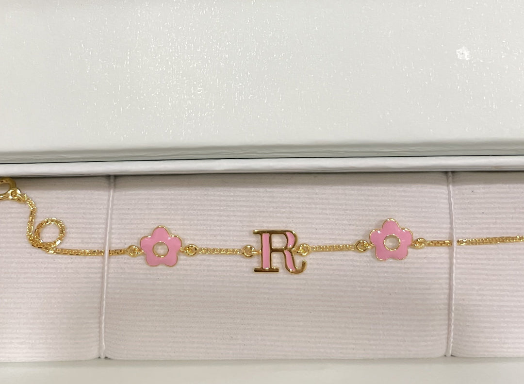 Flower Charm Gold Bracelet