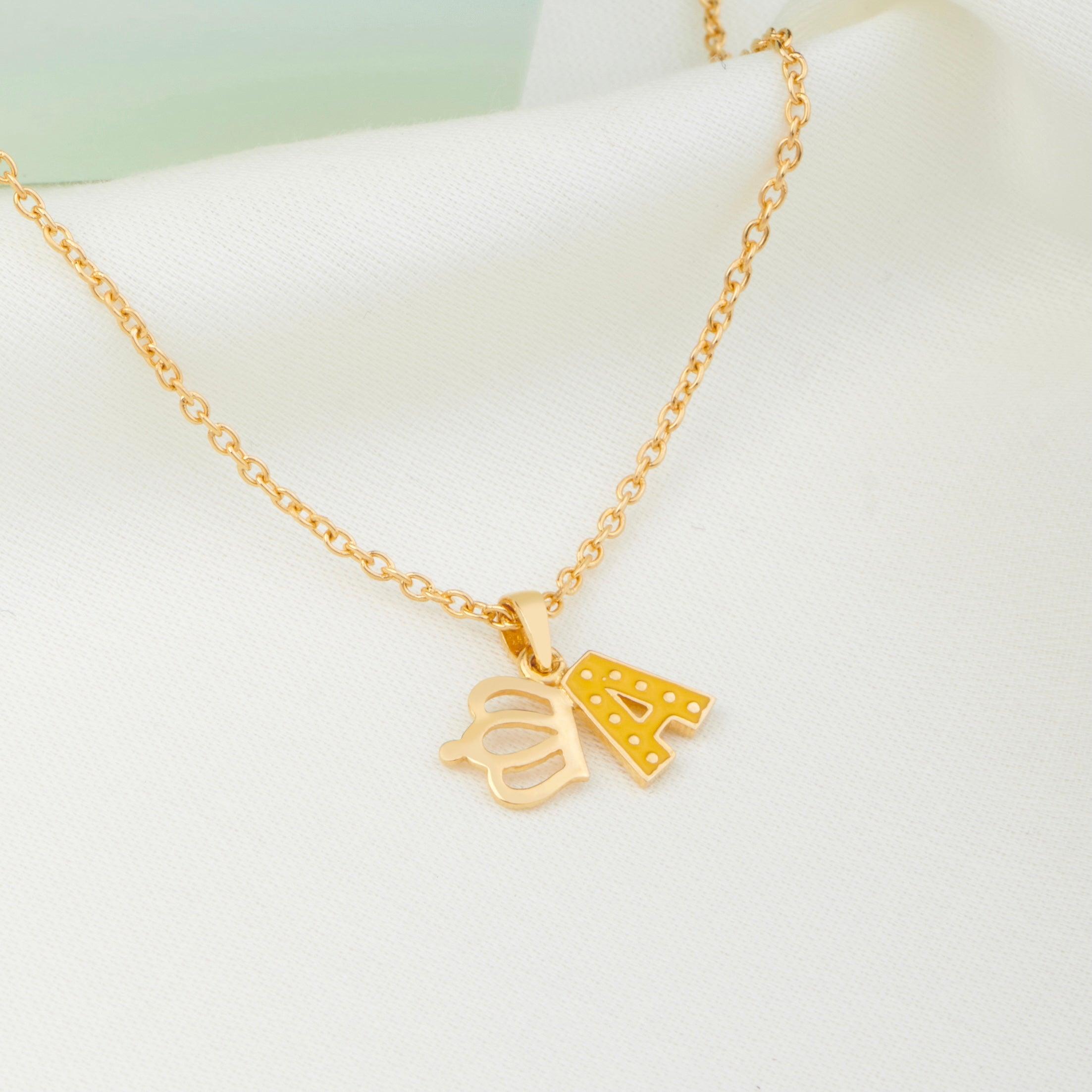 Crown Initial Pendant for kids — BIS Hallmarked, by Rajasi Jindal