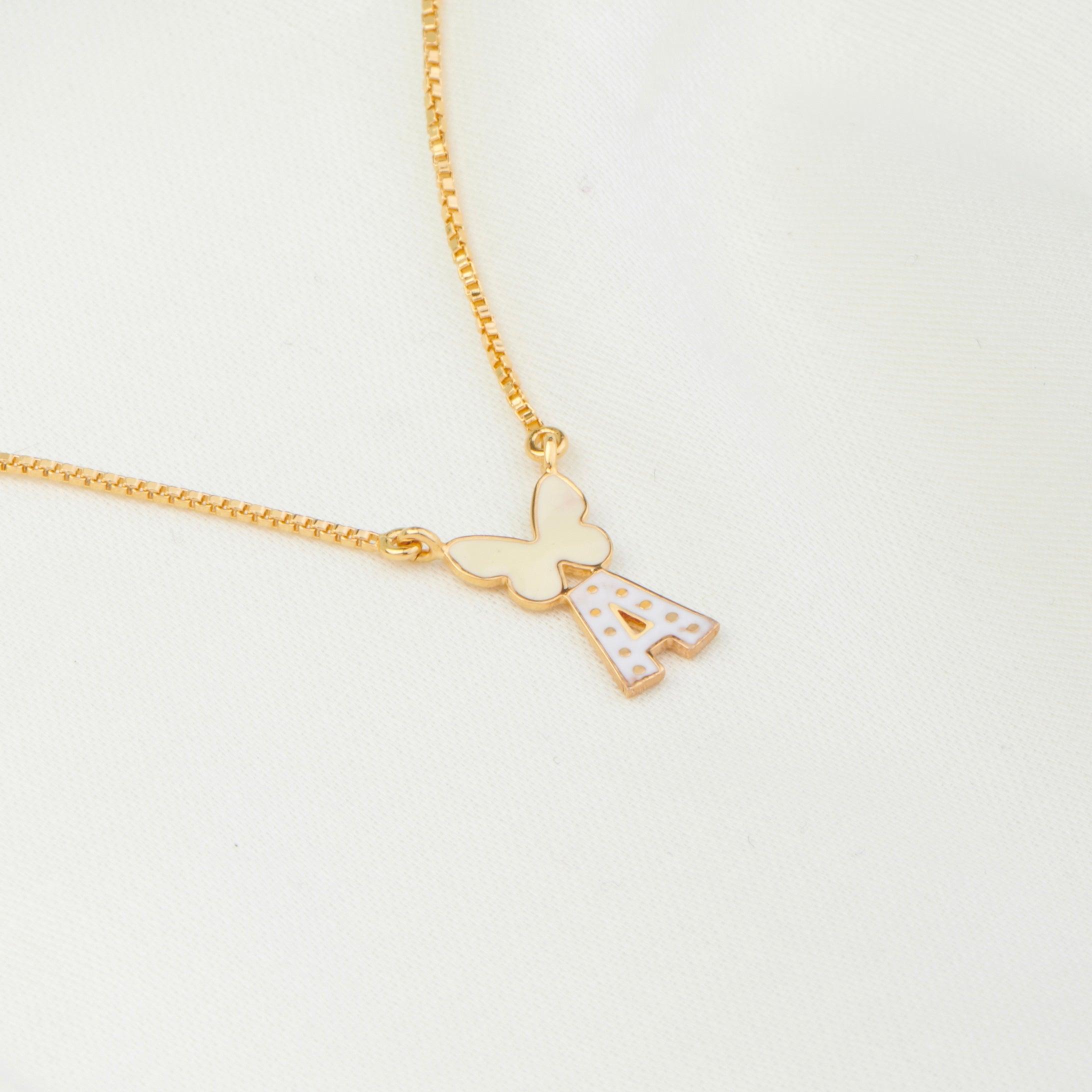 Butterfly Initial Pendant for kids — BIS Hallmarked, by Rajasi Jindal