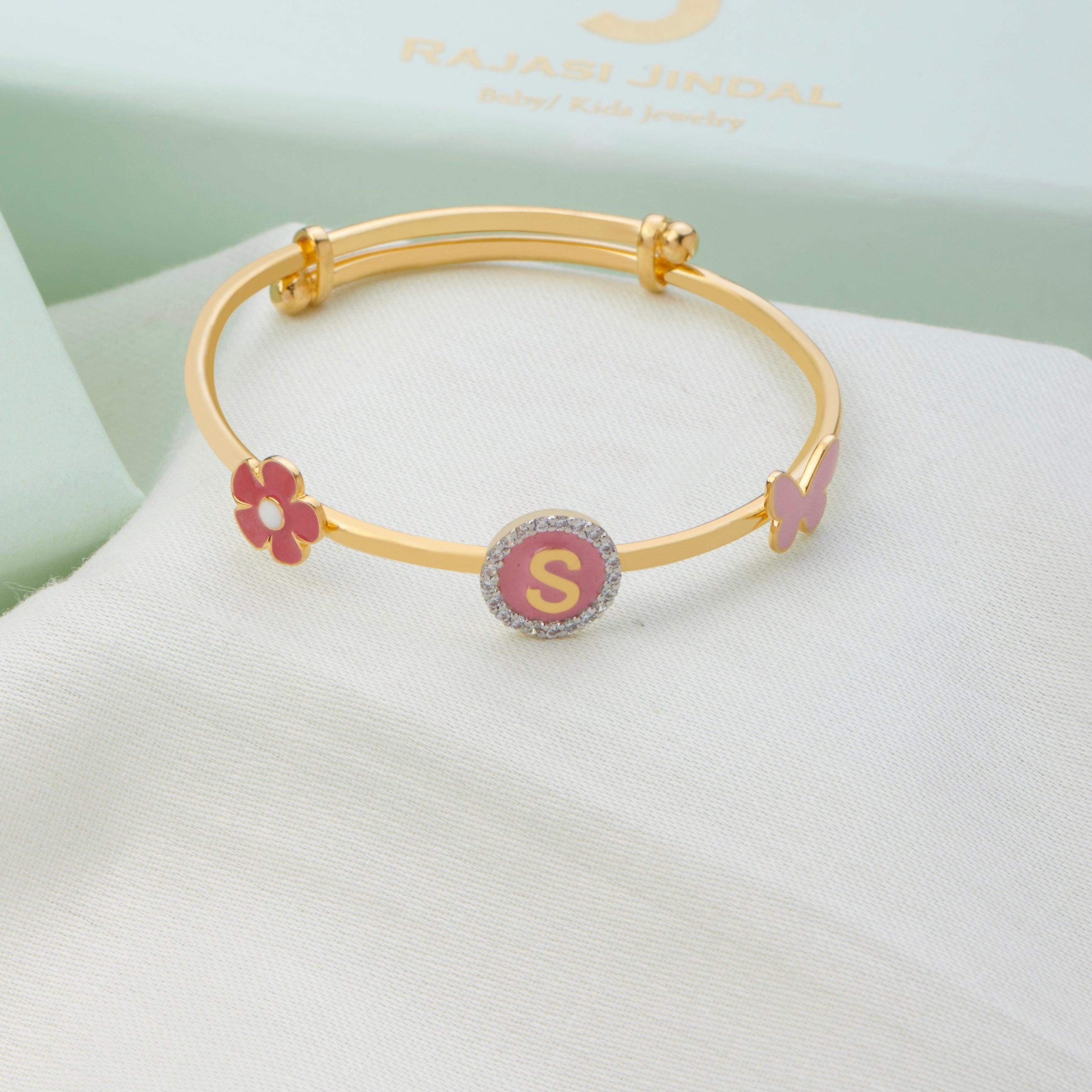 All Pink Gold Adjustable Bangle for babies and kids — BIS Hallmarked gold, by Rajasi Jindal