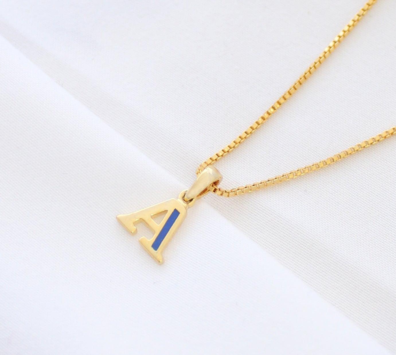 Blue Initial Pendant for kids — BIS Hallmarked, by Rajasi Jindal