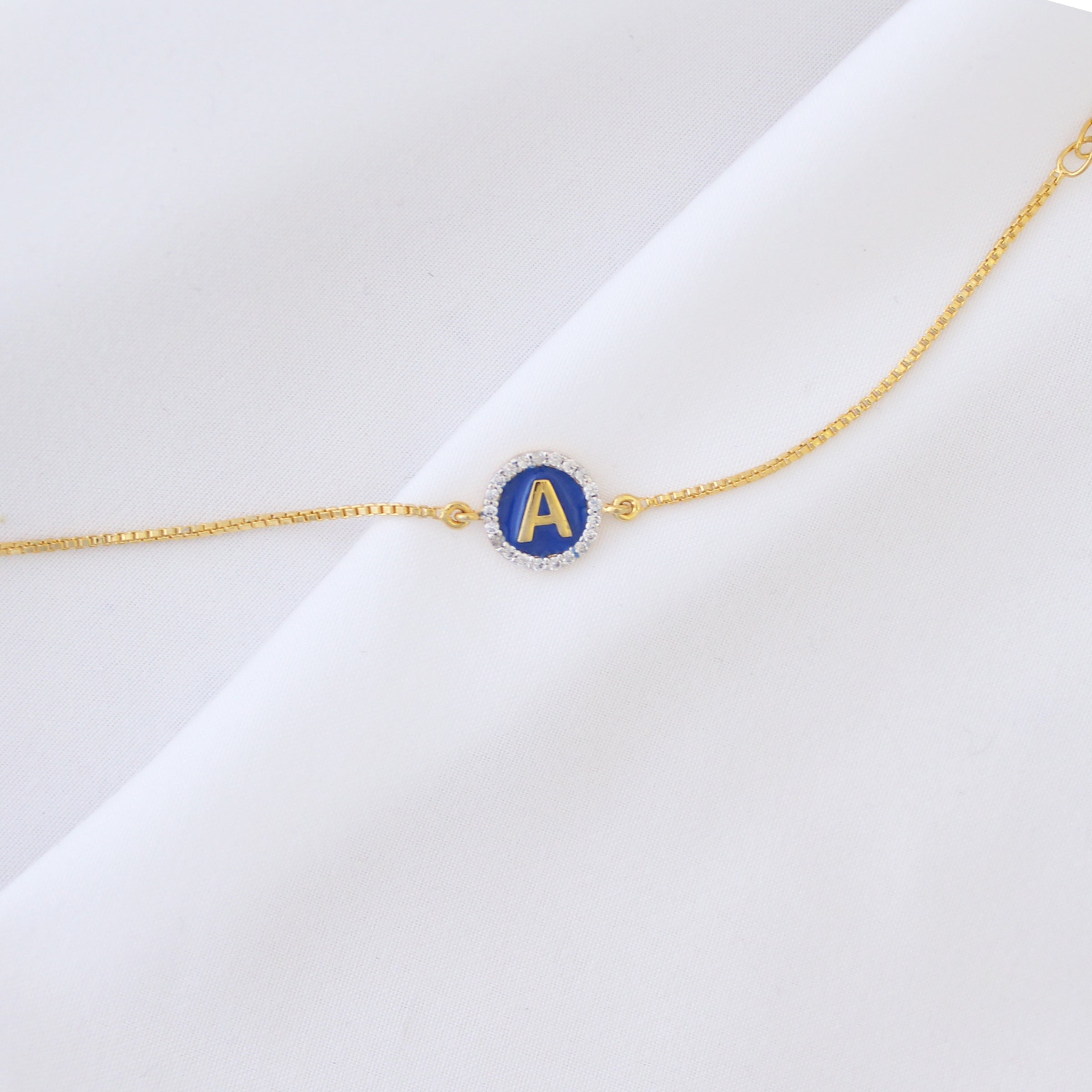 Blue Initial Diamond Bracelet for kids — BIS Hallmarked, by Rajasi Jindal