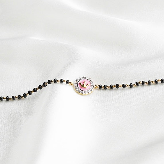 Pink Crown Diamond Nazariya for babies — BIS Hallmarked nazariya, by Rajasi Jindal