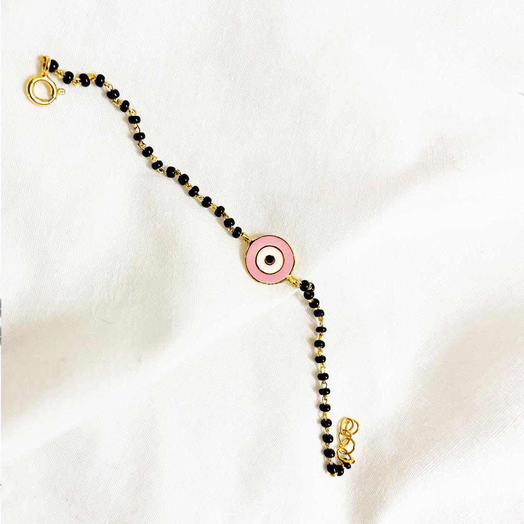 Pink Evil Eye Nazariya for babies — BIS Hallmarked evil eye nazariya, by Rajasi Jindal