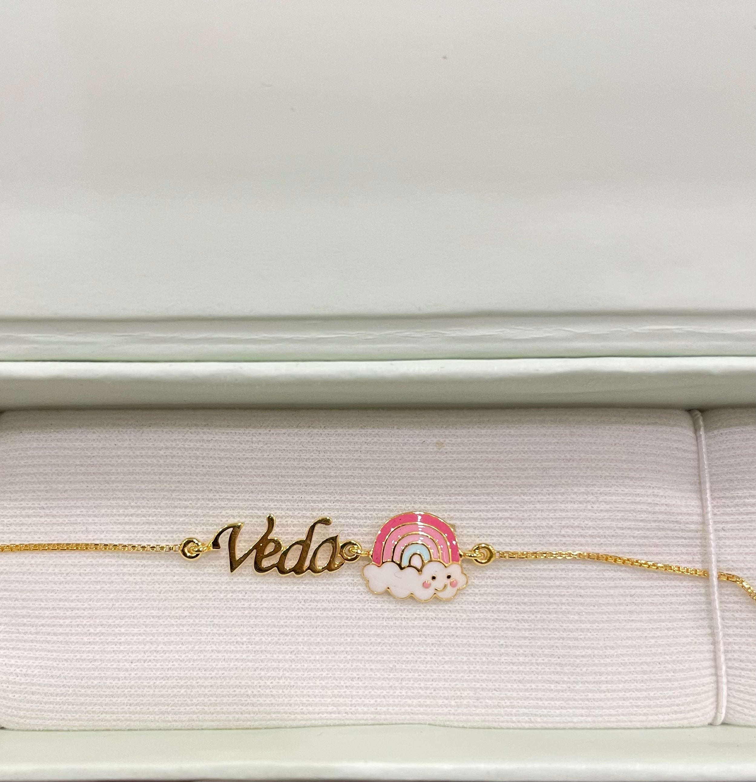 Name Customisation with Rainbow Bracelet