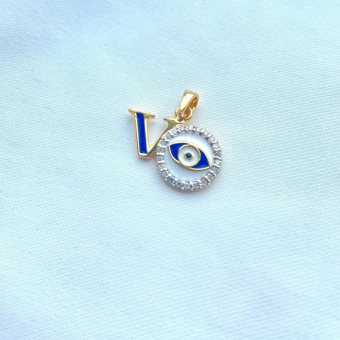 Blue Evil Eye Initial Pendant for kids — BIS Hallmarked, by Rajasi Jindal