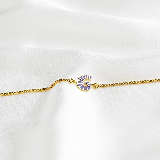 Blue Initial Bracelet