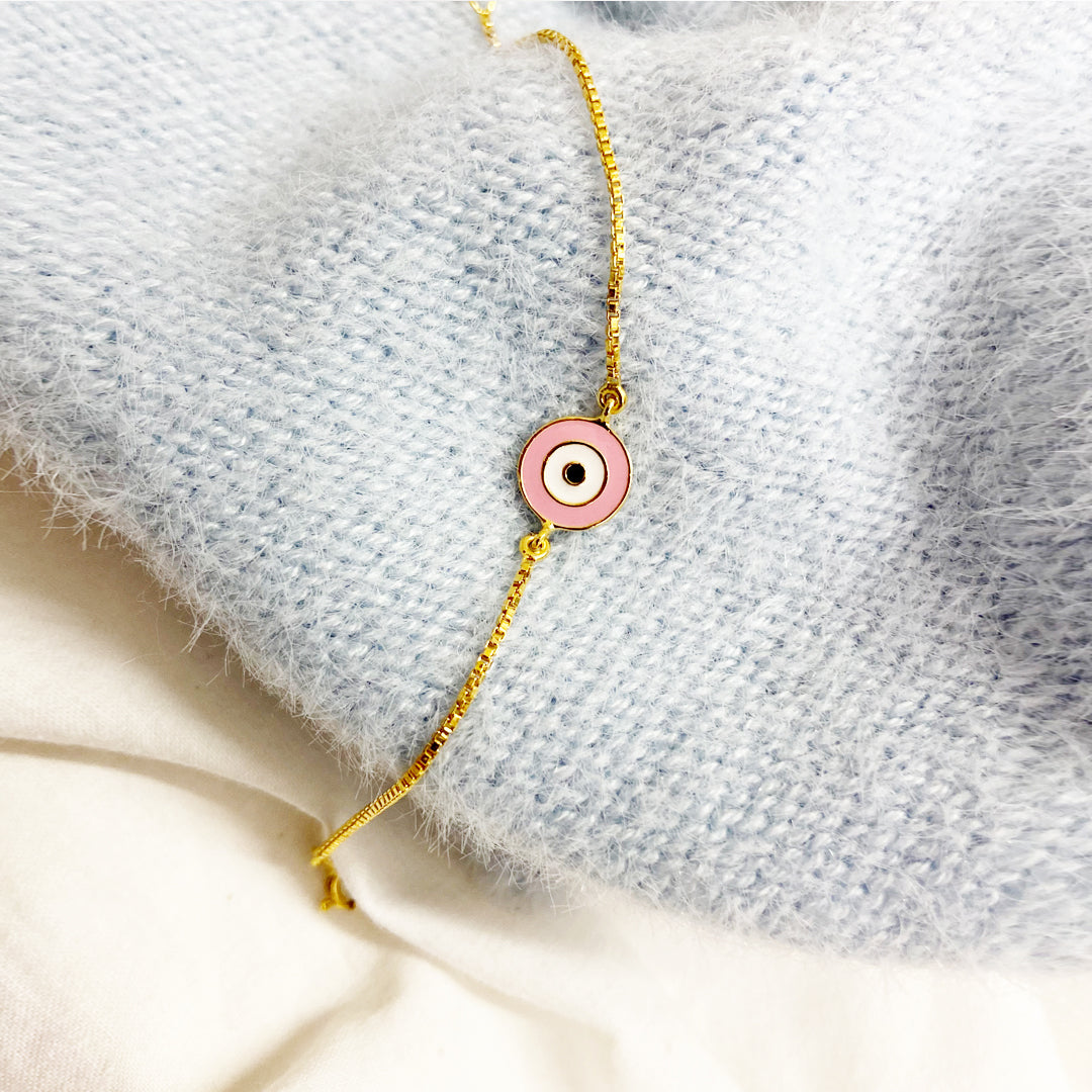 Pink Evil Eye Bracelet
