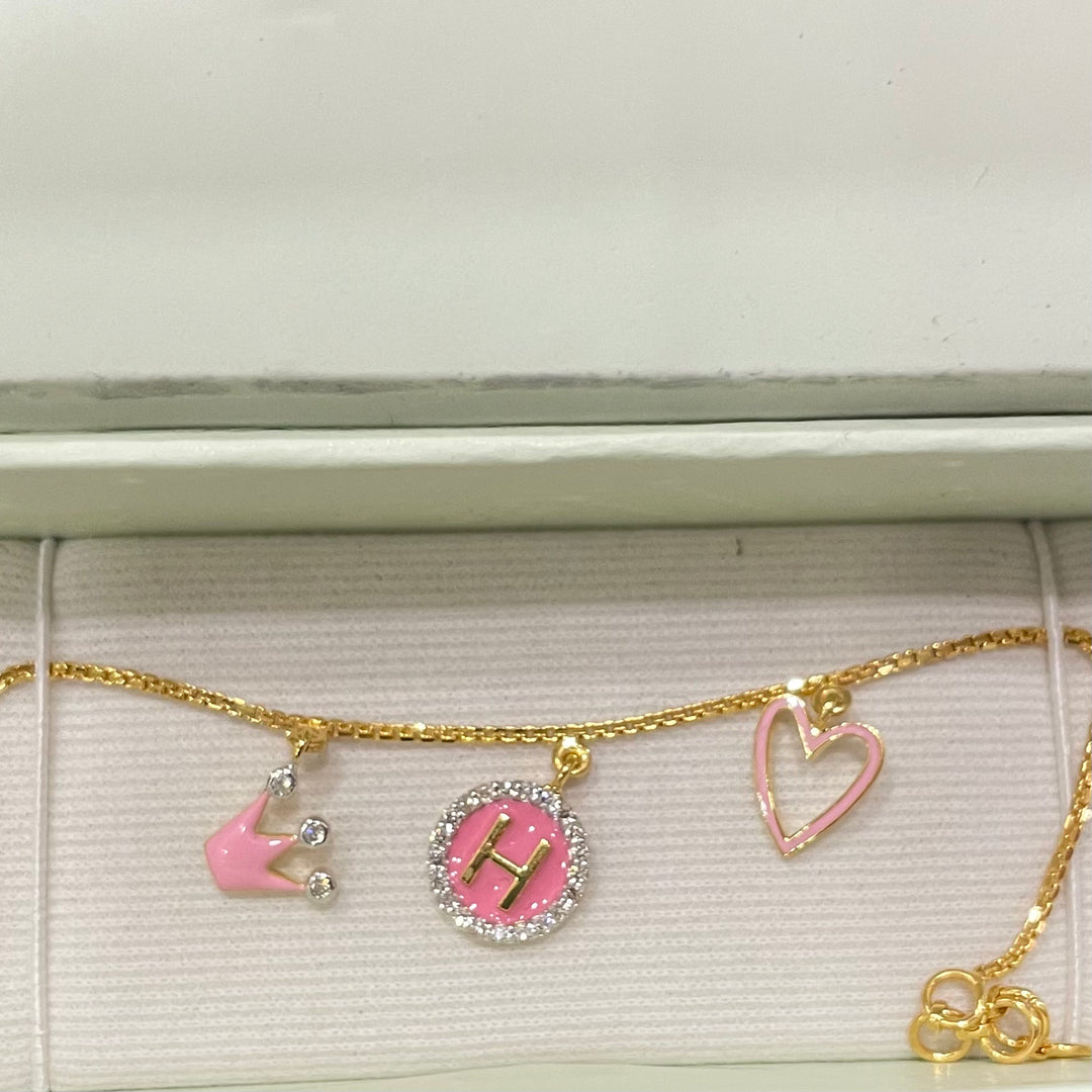 3 motif Gold Bracelet