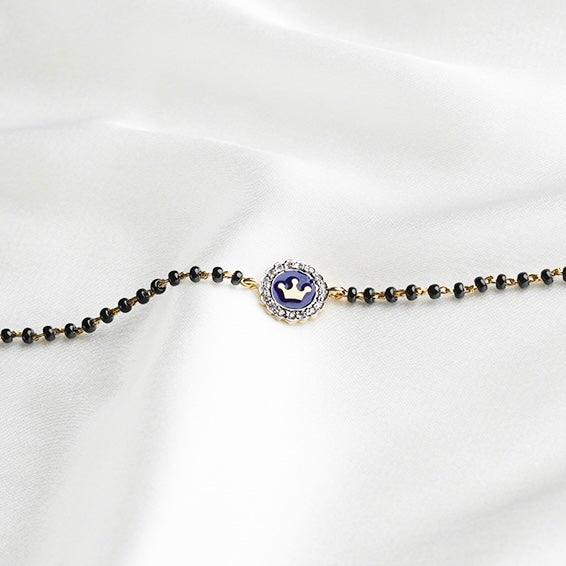 Blue Crown Diamond Nazariya for babies — BIS Hallmarked nazariya, by Rajasi Jindal