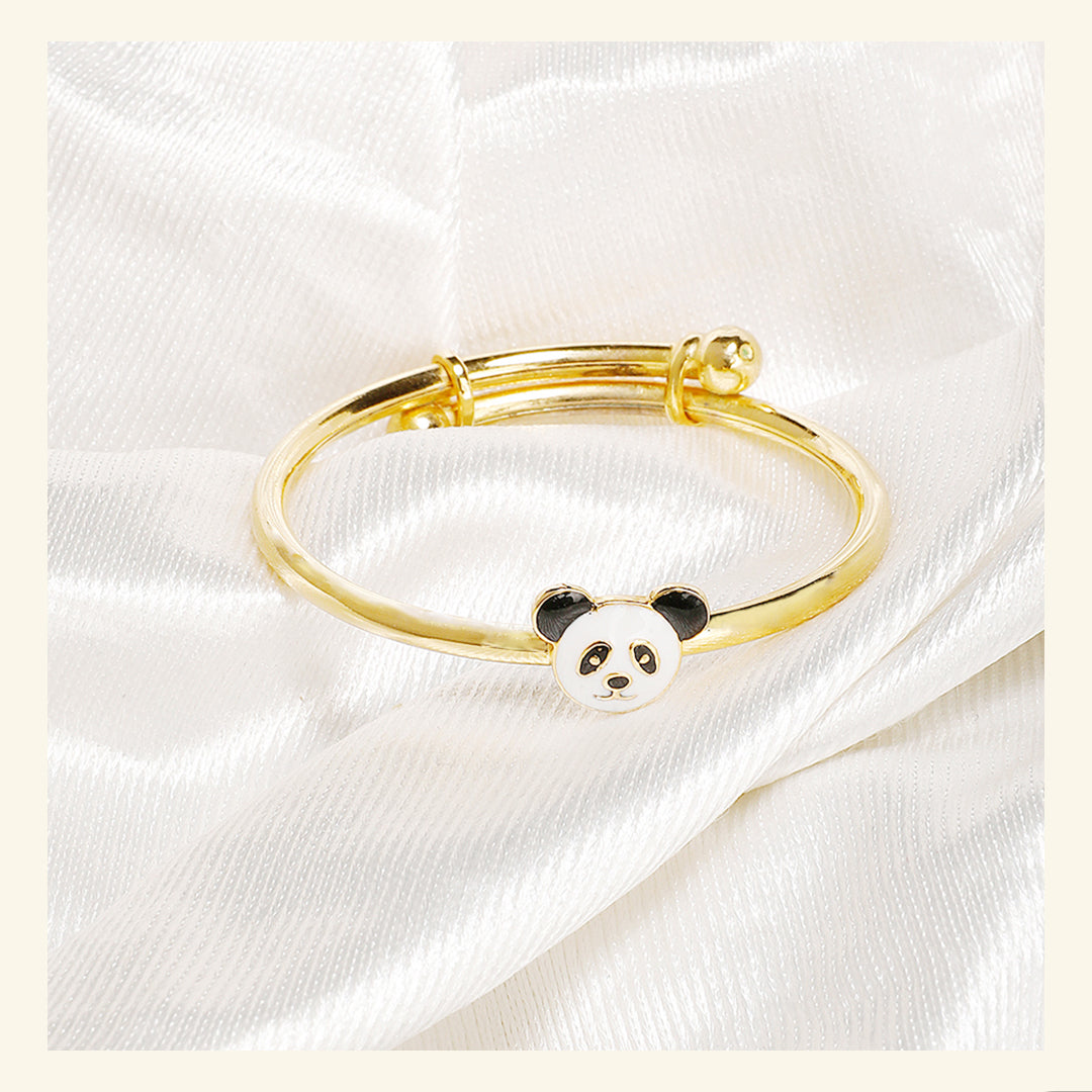 Silver Panda Adjustable Bangle